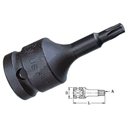 Genius Tools 4460S15 1/2"-os gépi dugókulcs fej, 6-szögű torx, T-15 termék fő termékképe